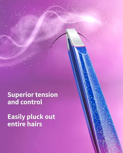 Tweezers Set 9 Pcs Nail Clipper Kit with Case for Eyebrows Grooming (D-purple)