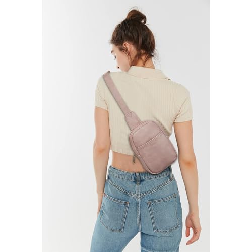 Small Sling Bag for Women Leather Crossbody Bag for Women Dusty Pink (1-dusty Pink)