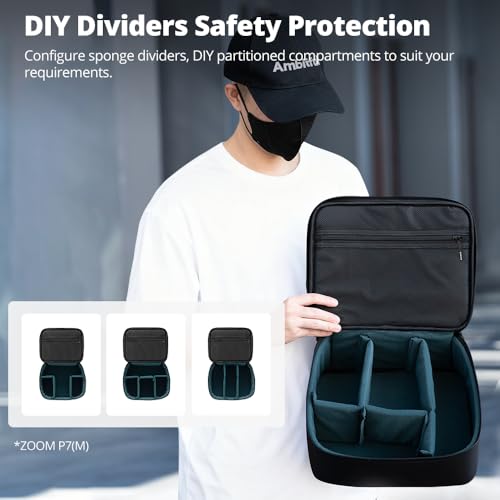 Carrying Bag Zoom P7 for Photography Equipments with Large Capacity (Black / M /12.2"x9.8"x4.92")