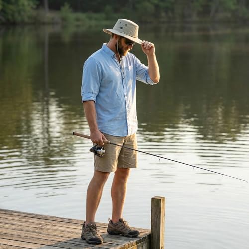Sanford Safari Sun Hat for Men and Women (Medium / Dark Khaki)