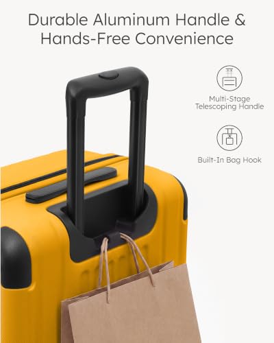 Luggage Set Light and Durable Hardshell (Yellow2.0 / 3-Piece Set (20/24/28))
