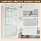 16 Pockets Over Door Hanging Storage Organizer with 4 Kinds Pouch (Medium-Green: Pack of 1)
