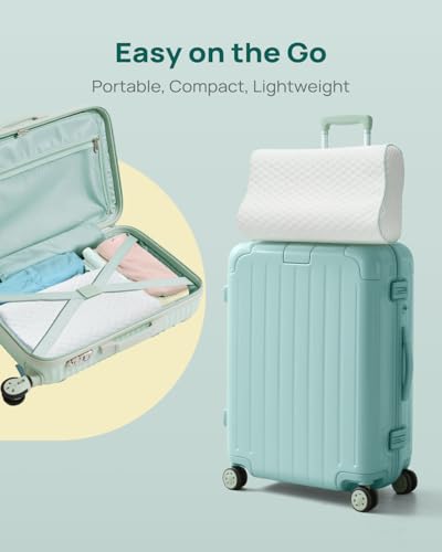 Memory Foam Neck Pillow for Pain Relief (Travel Size: 19"L x 11"W Medium / White)