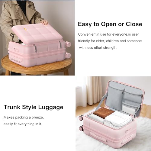 26 Inch Large Expandable Checked Luggage Hard Shell Suitcase (26 inch / Pink)