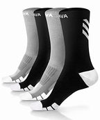 Dri tech Compression Dry Cushion Crew Socks 15 (Large-X-Large / Black-grey-white (4 Pairs))