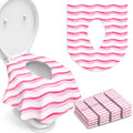 20 Pack Disposable Toilet Seat Covers (Pink Waves)