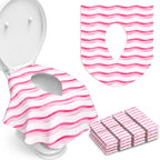 20 Pack Disposable Toilet Seat Covers (Pink Waves)