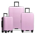Boren Expandable Hardside Rugged Travel Luggage with 8 Spinner Wheels (3-Piece Set, USB Port in Carry-On / Lavender)