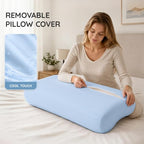 Queen Contour Memory Foam Pillow for Neck Pain Relief (Blue / Extra Queen Size)