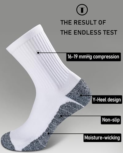 Cushioned Compression Unisex Mid (Large / White (4 Pairs))