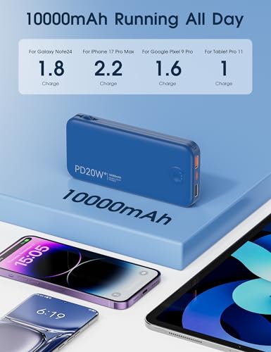 Portable Charger 10000mAh Fast Charging w (Navy)