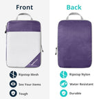 9 Set Compression Packing Cubes for Travel (Purple / 9 pcs)