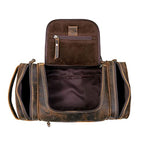 Leather Toiletry Bag for Men (BROWN / Men's Toiletry Bag)
