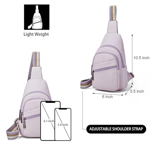 Sling Bag Crossbody Bags for Women Small Cross Body Bag Fanny Packs Chest Sling Purse for Daily Travel Leisure Sport (Purple)