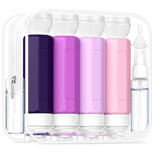 Travel Bottles for Toiletries 3oz (17Pack / Purple)