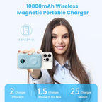 Magnetic Portable Charger with Apple (Sky Blue)