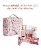 Large Hanging Travel Toiletry Bag for Women (B-Beige Bird / Large)