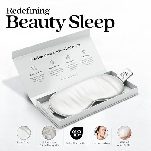 Pure Silk Sleep Mask [100% 6A Mulberry Silk (Silver Grey)