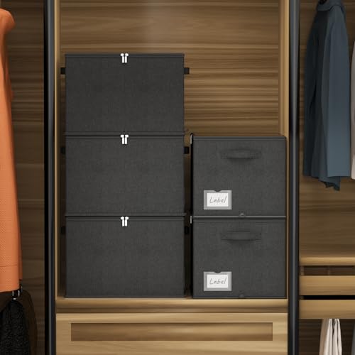 2 Pack Shoe Organizer for Closet (16.5*12.6*12.2in / Black)