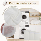 5 Piece Organic Cotton Laundry Bags with Zipper and Hanging Loop (White)