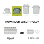 Magnetic Leak Proof 18 Can Soft Cooler with Waterproof Zipper (Sage / 18 Can)