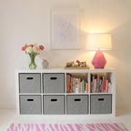 Fabric Storage Bins in Strong Poly‑Woven Fabric (Gray / 11" L x 11" W x 11" H)