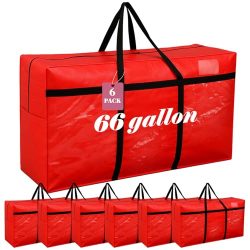 4 Pcs 66 Gallon Extra Large Moving Bags Heavy Duty Storage Bag (66 Gallon / Red)