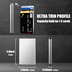 Slim Minimalist Wallet RFID Credit Card Holder for Men (small / Metallic Silver)