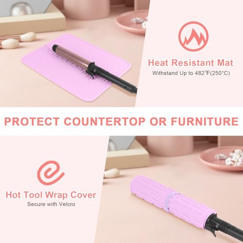 Oversize Silicone Heat Resistant Mat for Hair Tools (Purple)
