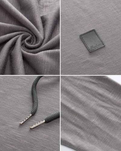 Mens Fashion Athletic Hoodies Sport Sweatshirt Solid Color Fleece Pullover Dark Grey L (Large / Grey)