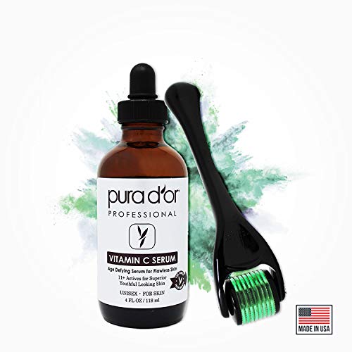 25% Vitamin C Serum 4 Oz + 0.25mm Derma Roller Set