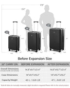 20 Inch Expandable Carry On Luggage 22x14x9 Airline Approved (Graphite Grey / 20 Inch EXT)