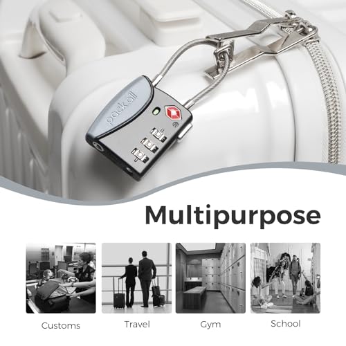 TSA Approved Travel Luggage Locks (Gray / 1 Pack)