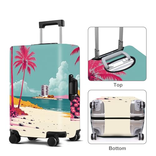 Beach Luggage Cover Washable Suitcase Protector Anti (Beach / M(fits 24-26Inch suitcase))