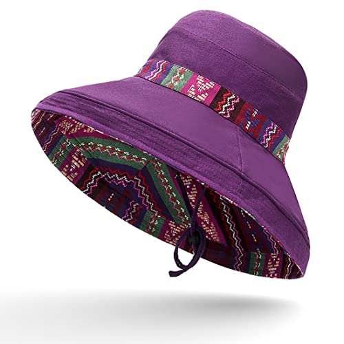 Women Summer Wide Brim Sun Hat Bucket Fishing Hats UV Protection (Medium / Qf001-zise)