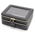 Clear Makeup Bags (Black / Dual Layer)