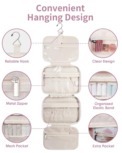 Travel Toiletry Bag for Women (Y-Pink Flower Buds / Large)