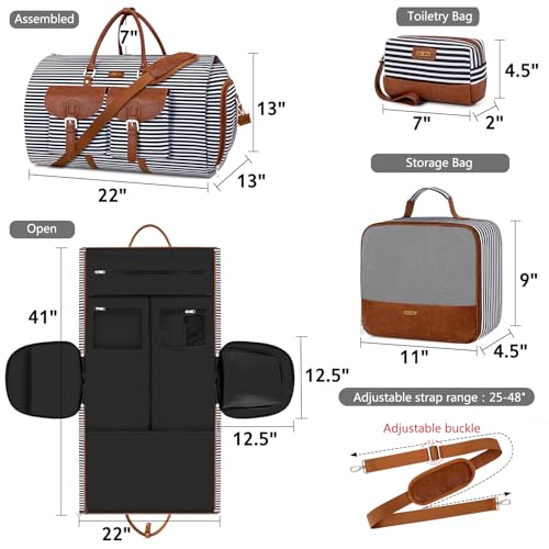 Garment Bag for Travel Convertible Carry on Travel Duffel Bag for Men Women (A02-Black)