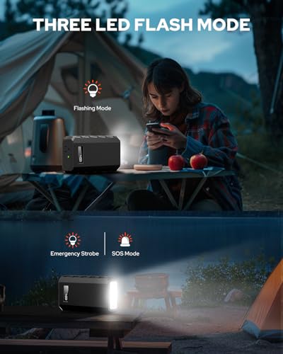 23400mAh 86.58Wh Portable Power Bank with AC Outlet (Black and White)