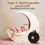 Portable Sound Machine Mini White Noise Machine Baby Shushing Brown Noise Machine with 30 Soothing Sounds for Kids Adults Dogs Auto (Black / Sound Machine)