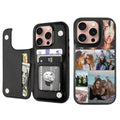 Custom Wallet Phone Case for iPhone 16 Pro (Black-C / iPhone 16 Pro)