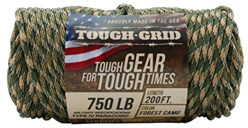 750 Paracord Rope Nylon Parachute Cord (Forest Camo / 200 Ft.)