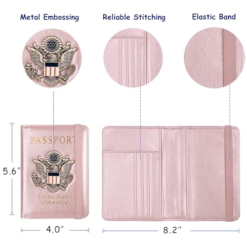 RFID Blocking Passport Holder (Rose Gold / Upgraded)