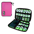 Portable Electronic Organizer Case (C-Rose Red-Green / Single Layer)