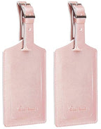 12 Pack Leather Luggage Tags for Suitcases Travel Tag (Rose Gold)