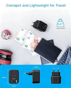 Black European Travel Plug Adapter (Type C - Most of Europe(Black))