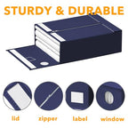 12 Pack Bed Sheet Organizers and Storage (12 Pack / Navy Blue)