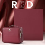 Makeup Bag with LED Lighted Mirror 12.2 IN Cosmetic Train Case Double Layer (12.2 Inch Red / 0-Double Layer)