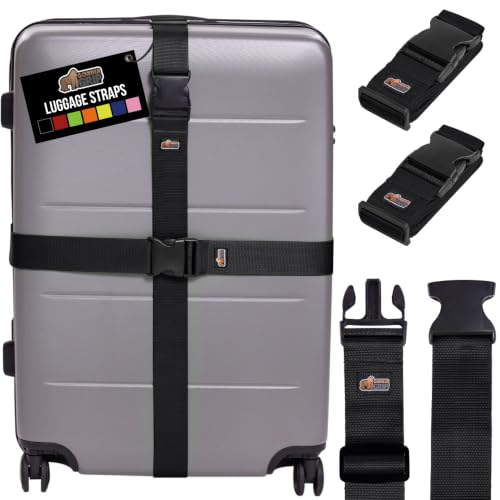 Heavy Duty Luggage Straps for Suitcase (Black)