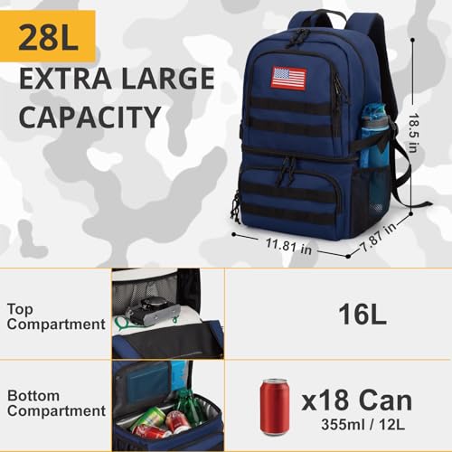 Tactical Double Deck Cooler Backpack for Men (Blue / Large)